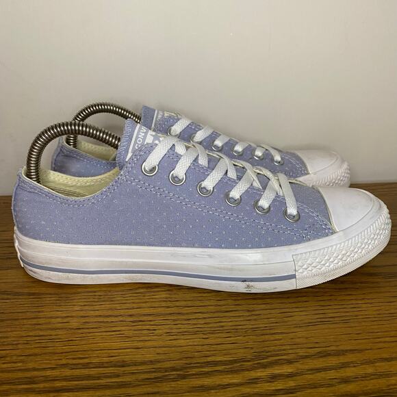 Converse All Star Ox Perforated Low Glacier Grey Canvas Sneakers Womens Size 8 - Picture 1 of 7